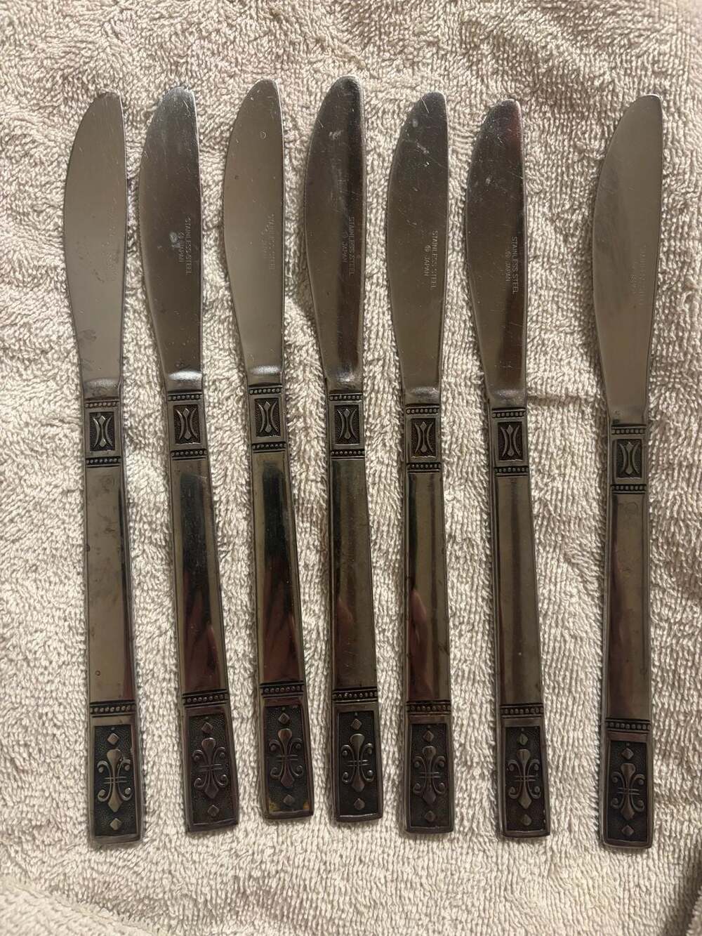 Interpur Cortina Stainless Steel Dinner Knives Lot of 6 Mid Century Modern